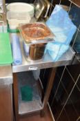 1 x Stainless Steel Corner Prep Table With Undershelf - H87 x W40 x D85 cms - CL366 Ref BB1065 - Loc
