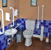 1 x Assorted Collection of Disabled Bathroom Accessories - Includes 6 x Various Hand Rails, Sink Bas