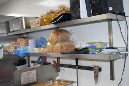 2 x Stainless Steel Wall Mounted Shelves - Length 200cms - CL366 - Ref BB1038 - Location: Milton Key