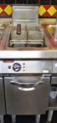1 x Angelo Po SINGLE TANK TWIN BASKET GAS FRYER Commercial Kitchen Equipment With Modular Design and