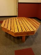 1 x Wooden Hexagonal Changing Room Bench - Dimensions: L150 x H50cm - Ref: J2114/WCR - CL356 -