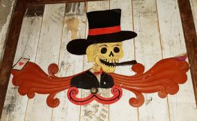 2 x Over Door Toilet Signs - His and Hers - Skull Design - H63 x W80 cms Approx - CL363 - Location: