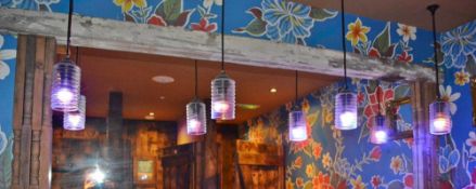 4 x Glass Pendant Lights - CL363 - Location: Stevenage SG1