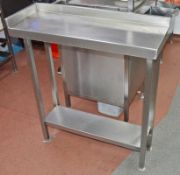 1 x Small Fill In Stainless Steel Corner Prep Table With Undershelf - H85 x W33 x D80 cms - CL366 -