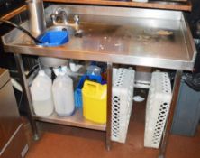 1 x Stainless Prep Bench With Undershelf, Sink Basin and Mixer Tap - H85 x W110 x D75 cms - Ref FB11