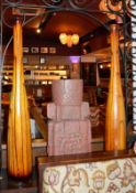 A Pair Of Tall Wooden Vases - Dimensions: Height 115cm, Diameter 20cm - CL367 - Ref CQ-FB220 - Locat