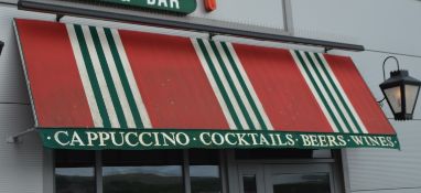 1 x Outdoor Wall Mounted Canopy Advertising Cappuccino, Cocktails, Beers and Wines - CL357 -