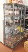 1 x Wines / Spirits Lockable Security Cage - H160 x W80 x D40 cms - CL357 - Location: Bolton BL6
