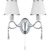 1 x Ex Display Simplicity 2 Light Switched Wall Light Polished Chrome - CL364 - Ref: PAL Edin/3 1252