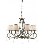 1 x New Simplicity 8 Light Ceiling Light Antique Brass(RRP: £288.00) - Ref CQ325