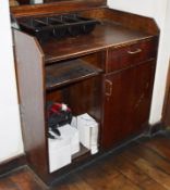 1 x Wooden Rustic-style 1-Door, 1-Drawer Restaurant Server Unit - CL367 - Ref CQ-FB - Location: Manc