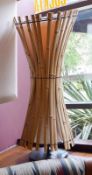 1 x Bamboo Cane Tall Freestanding Lamp - Dimensions: Height 92cm, Diameter 40cm - CL367 - Ref CQ-FB