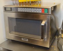 1 x Panasonic NE-1853 1800w Commercial Microwave With Stainless Steel Finish - RRP £650 - Ref
