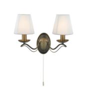 1 x Ex Display Andretti 2 Light Wall Light Antique Brass - CL364 - Ref: PAL Edin/2 M515 - Location: