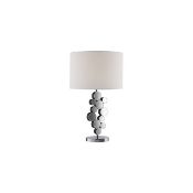 1 x New Mirror Table Lamp with Fabric Shade(RRP: £96.00) - Ref CQ323