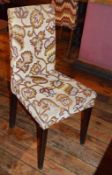 5 x Upholstered Restaurant Dining Chairs In A Floral Mexican-style Fabric - Dimensions (approx): H95