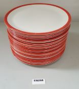 22 x Steelite Coupe Plates White With Red Outline Egde 27.5CM - Ref CQ268