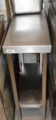 1 x Slim Profile Commercial Stainless Steel Prep Bench - Dimensions: W30 x D75 x H90cm - CL367 - Ref