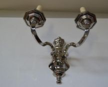 1 x CHELSOM Ornate Wall Light Fitting In A Chrome Finish - Dimensions:H30/L30cm - New/Unused boxed s