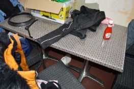 Assorted Lot From Staff Room - Includes 1 x Table, 2 x Lockers and 1 x Chrome Shelf - Ref -