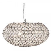 1 x CHANTILLY CHROME 3 LIGHT FITTING WITH CLEAR CRYSTAL BUTTONS - New Boxed Stock - CL364 - Ref: PAL