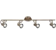 1 x Ex Display Eros 4 Light Antique Brass Traditional Halogen Ceiling Bar Spotlight - CL364 - Ref: E