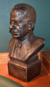 2 x Franky & Benny Busts - Wood Effect in Resin - CL357 - Location: Bolton BL6