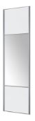 4 x VALLA Sliding Wardrobe Door In White With A Silver Mirror And White Lacquered Steel Profiles - C
