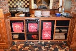 1 x Internal Dividing Partition With Adjustable Shelves and Tray Stand Holder - H108 x W220 x D34 cm