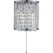 1 x Ex Display Elise 2 Light Crystal Wall Light Polished Chrome - CL364 - Ref: ERP2- H363 - Location