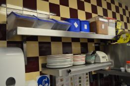 2 x Wall Mounted Stainless Steel Shelves With Brackets - L170/L80 x D30 cms - Ref FB178 - CL357 -