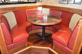 1 x Seating Booth in a 1950's Retro American Diner Design - Upholstered With Red and Cream Faux Leat