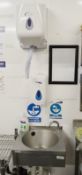 1 x Stainless Steel Hand Wash Basin With Mixer Tap and Paper / Soap Dispensers - CL367 - Ref CQ-FB23
