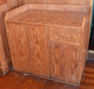1 x Waiter / Waitress Server Station Cabinet With Burr Walnut Coloured Surface - H94 x W104 x D67 cm