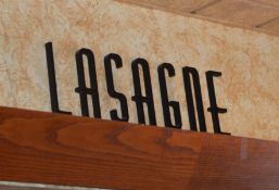 7 x Wooden Signs Suitable For Restaurants, Cafes, Bistros etc - Includes Steaks, Margherita,