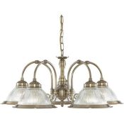 1 x New American Diner 5 Light Ceiling Light Antique Brass(RRP: £151.20) - Ref CQ336