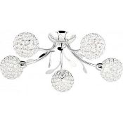 1 x Ex Display Bellis II 5 Light Semi Flush Ceiling Light Polished Chrome Glass - CL364 - Ref: PAL E