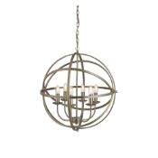 1 x New ORBIT ANTIQUE BRASS 6 LIGHT SPHERICAL PENDANT LIGHT(RRP: £348.00) - Ref CQ328