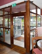 1 x Glazed Front Entrance Doorway / Enclosure From A Popular Mexican Themed Restaurant - Dimensions:
