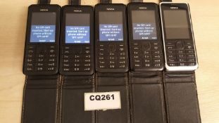 5 x Nokia 301 Mobile Phones With Cases- Ref CQ261