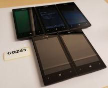 5 x Nokia Lumia 520 Black Smartphones - Ref CQ243