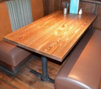 5 x Medium Ash Topped Bistro Tables With Metal Bases - Dimensions: H75 x W117 x D75cm - CL367 - Ref