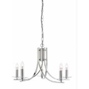 1 x Ascona 5 Light Ceiling Light Satin Silver - New Boxed Stock - CL364 - Ref: ERP1- 4155-5SS - Loca