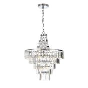 1 x New Forum Lighting Chrome Spa Belle Crystal 4 Light Chandelier(RRP: £457.20) - Ref CQ337