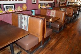 6-Pieces Of Restaurant Booth Seating - Featuring Both Double And Single-Sided Upholstered Benche