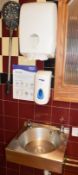 1 x Stainless Steel Handwash Basin With Paper / Soap Dispenser - CL357 - Location: Bolton BL6