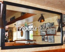 1 x Large Rectangular Wall Mirror With Black Frame - H100 x W178 cms - CL357 - Location: Bolton BL6