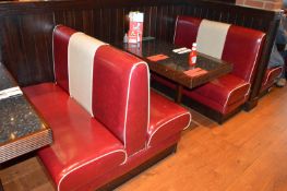 1 x Selection of Seating Booths in a 1950's Retro American Diner Design Supplied in Good Condition -