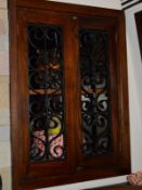 A Pair Of Wooden Pantry Doors With Iron Decoration - Dimensions Of Each: H115 x W40 x D5cm - CL367 -