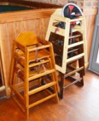 5 x Wooden Childrens High Chairs - CL357 - Location: Bolton BL6